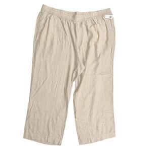 NWT Old Navy Womens High Rise Linen Wide-Leg Pants Plus Size 3X Flax Oatmeal 3XL